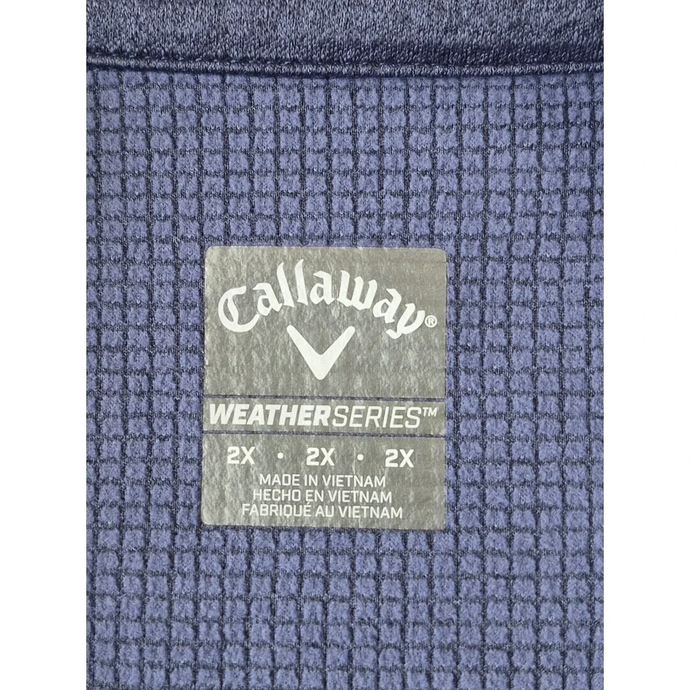 Callaway Weather Series Mens 2XL Navy Blue Quarter Zip Golf Pullover Jacket
